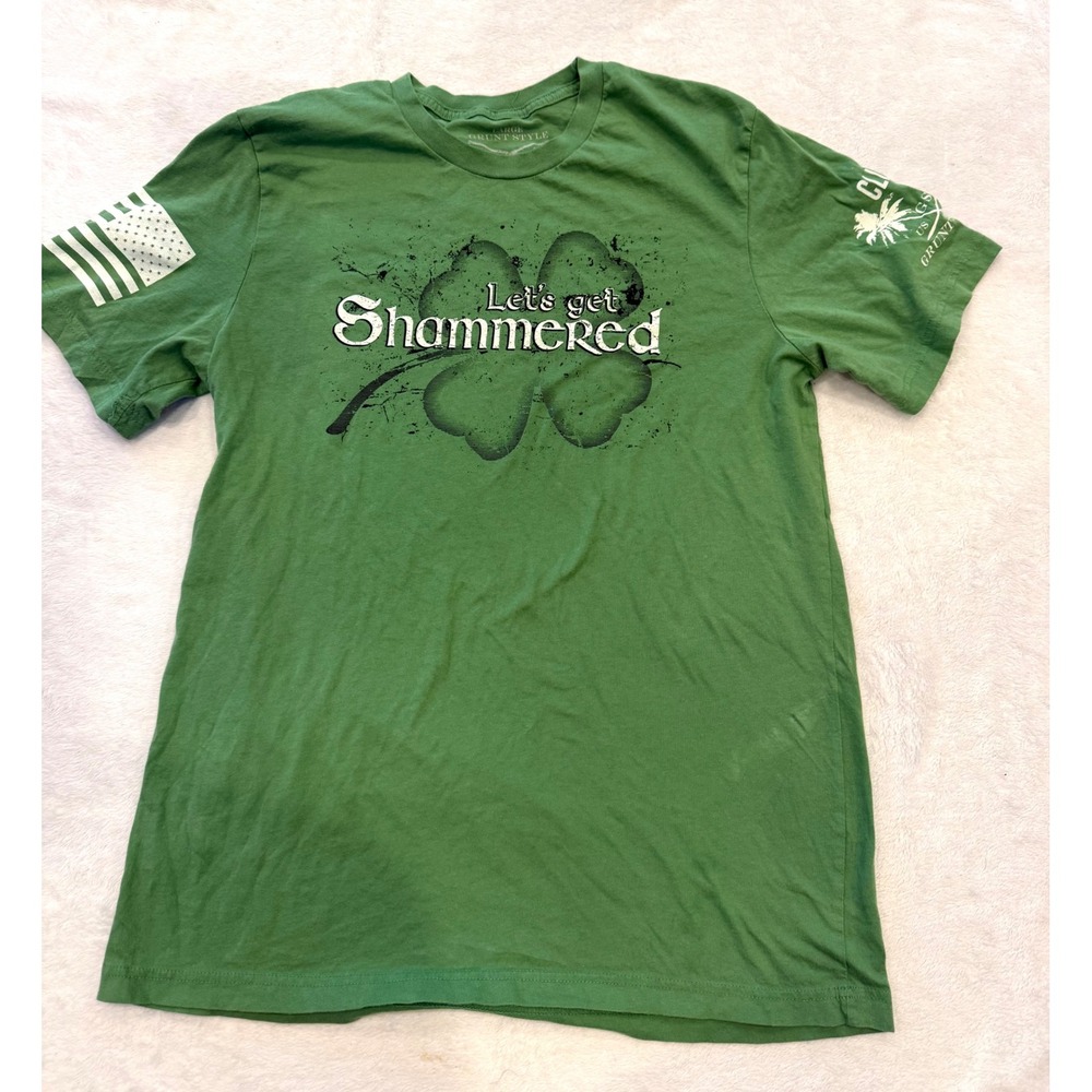 Grunt‎ Style Mens Lets Get Shammered St Patricks Day Graphic T-Shirt Green Large